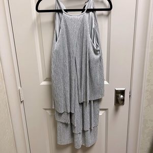 Jay Godfrey silver halter cocktail dress size 4